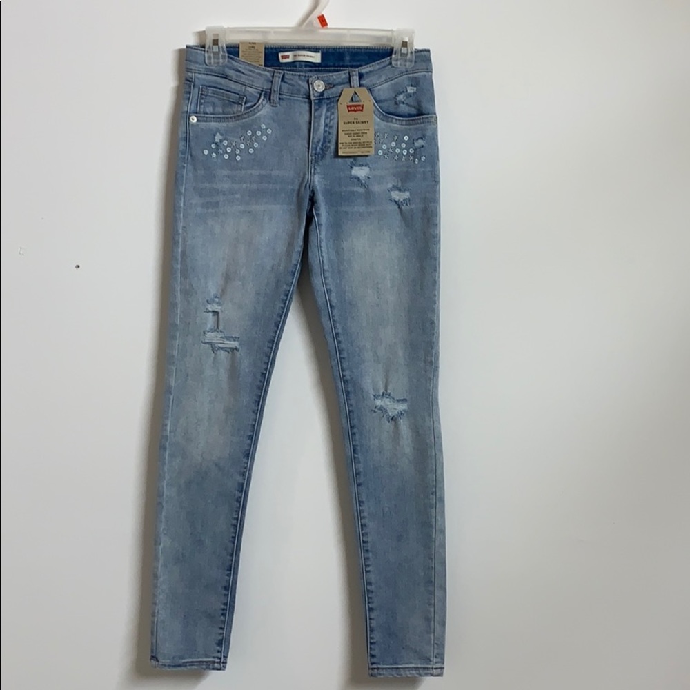 BUNDLE 2 ITEMS FOR $10 Levi’s jean 710 super skinny distressed size 14